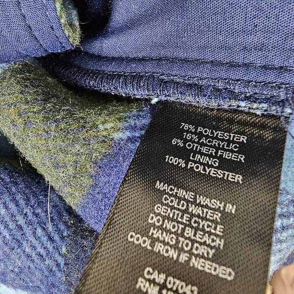 NWT J Joie Plaid Fringe Trim Shacket Button Dwon Jacket Size M Blue Olive - Picture 10 of 12